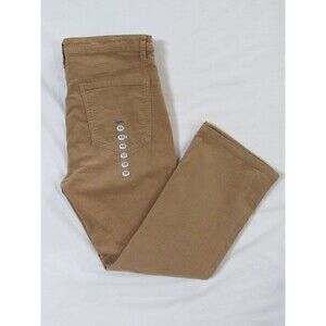 MNG Flared Corduroy Pants High-Waisted Women's Cropped Tan Size10 NEW
